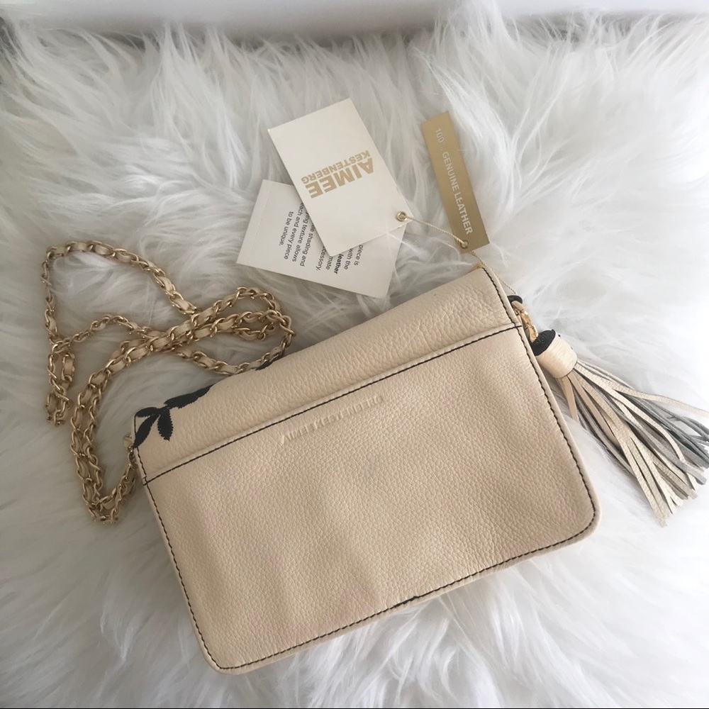 COPY - Aimee Kestenberg Cream Floral Crossbod Leather Bag - Picture 3 of 15
